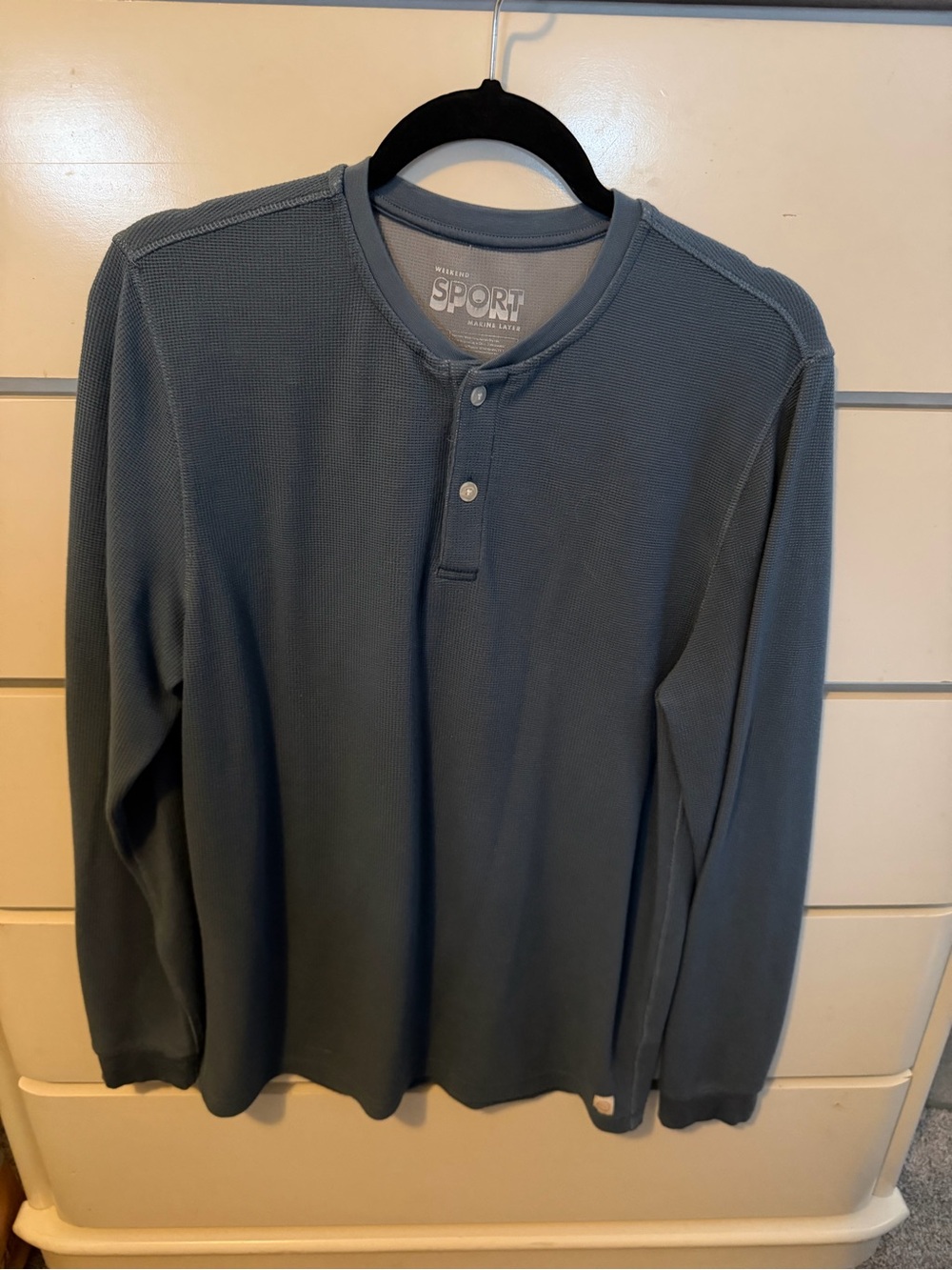 Marine Layer Slate Blue Long Sleeve Henley